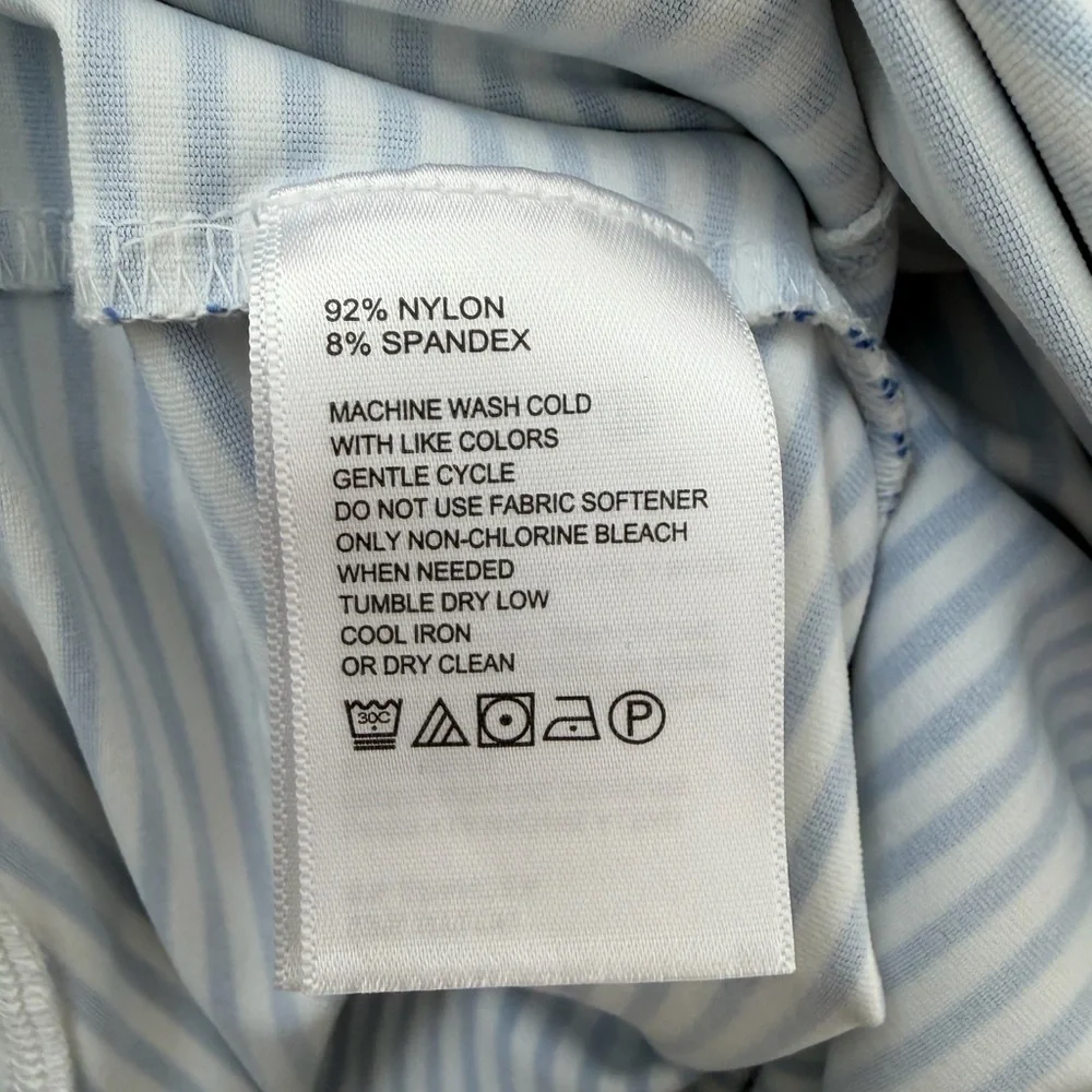 Tommy Bahama IslandZone Aubrey Cassia Navy Blue and White Striped Dress, Large - Picture 10 of 13